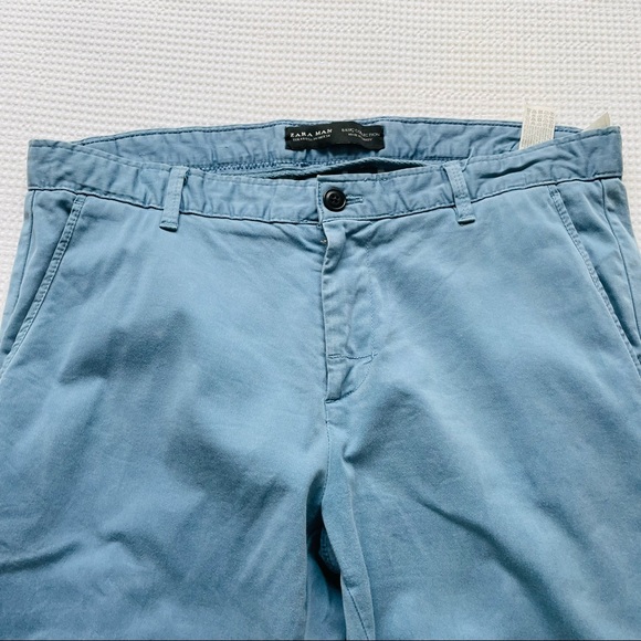 ZARA MAN Blue Chinos Pants Size 34 Smart Casual Office Work Corporate Event - Picture 3 of 9